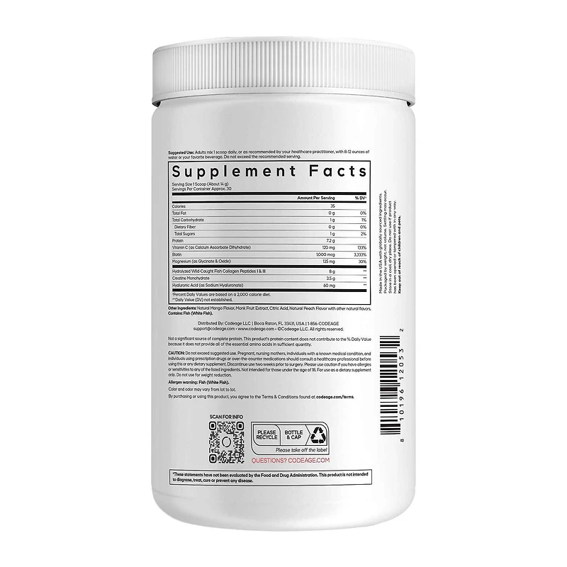 Creatine Collagen Peptides - Mango (30 Servings)