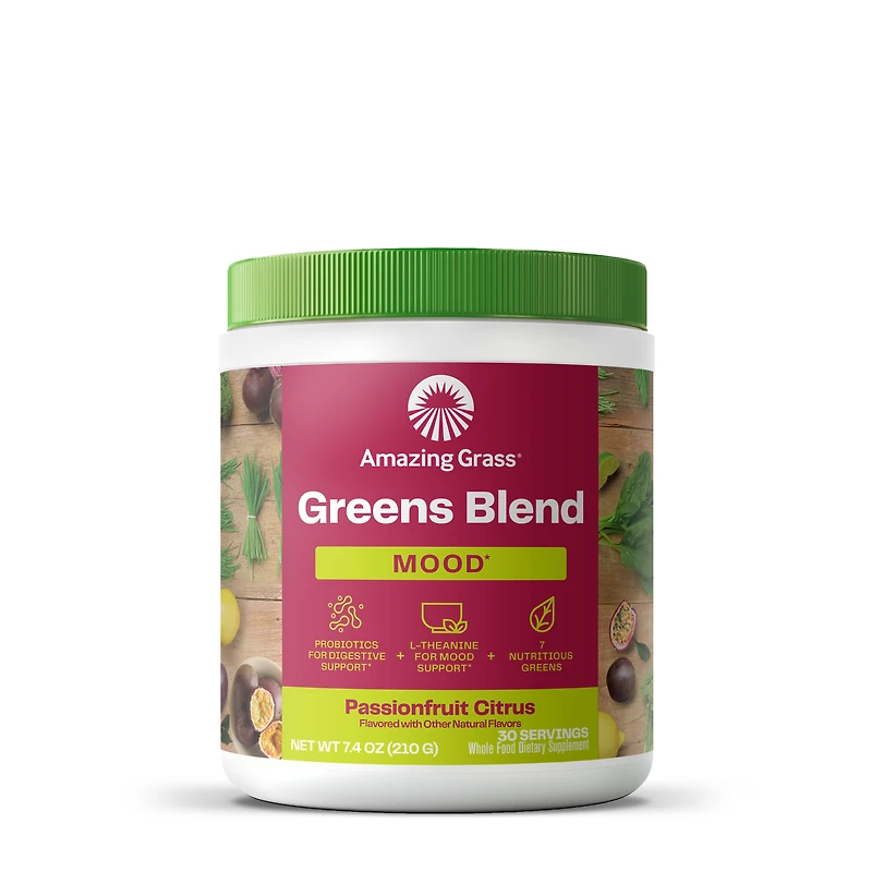 Amazing Grass Greens Blend Mood Healthy - Passionfruit Citrus 7.4 Oz. (30 Servings)