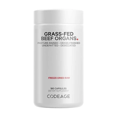 Grass-Fed Beef Organs - 180 Capsules (30 Servings)