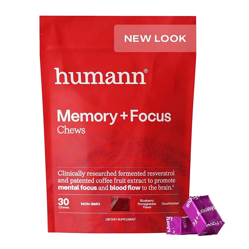 Memory + Focus - Blueberry Pomegranate - 30 Chews (30 Servings)