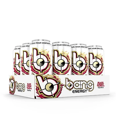 Bang Energy Drink Vegan - Black Cherry Vanilla 16Oz. (12 Cans) Zero Sugar