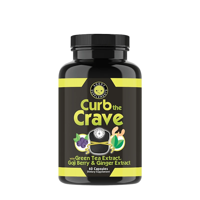 Angry Supplements Curb the Crave with Green Tea Extract, Goji Berry and Ginger - 60 Capsules (30 Servings)