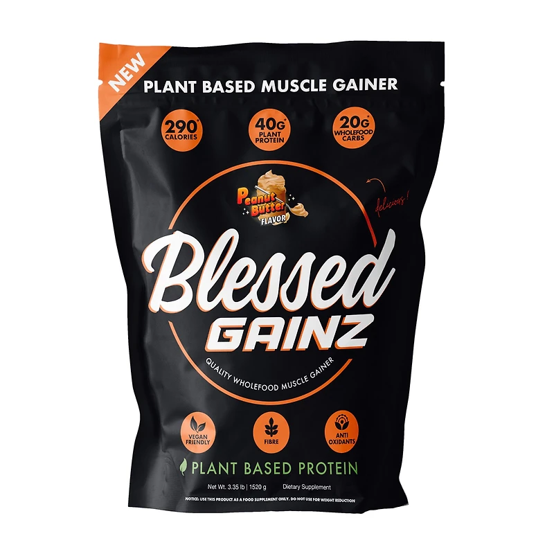 Blessed Gainz Wholefood Muscle Gainer Healthy - Peanut Butter (20 Servings)