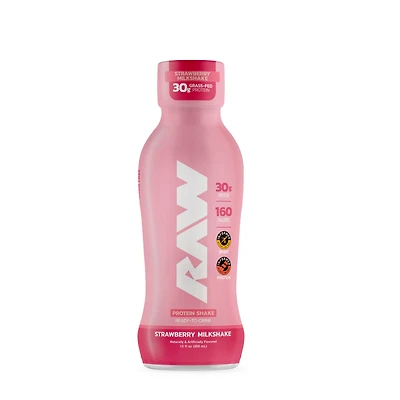 Raw Nutrition Protein Shake Rtd - Strawberry Milkshake 12 Fl Oz. (12 Bottles)