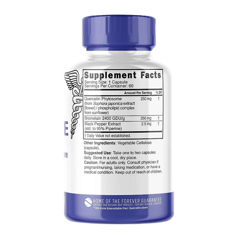 Quercetin Plus 500mg - 60 Vegan Capsules (60 Servings)