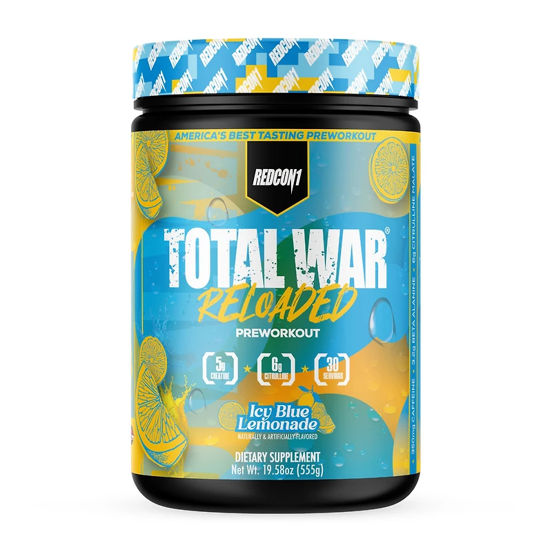 REDCON1 Total War Reloaded Pre-Workout - Icy Blue Lemonade (30 Servings)