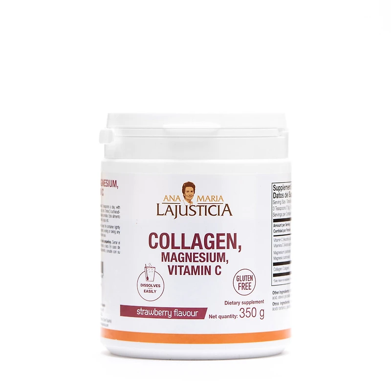 Ana Maria LaJusticia Collagen with Magnesium & Vitamin C - Strawberry 350G (46 Servings)
