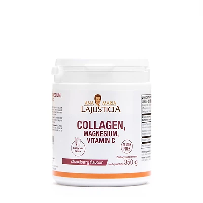 Ana Maria LaJusticia Collagen with Magnesium & Vitamin C - Strawberry 350G (46 Servings)