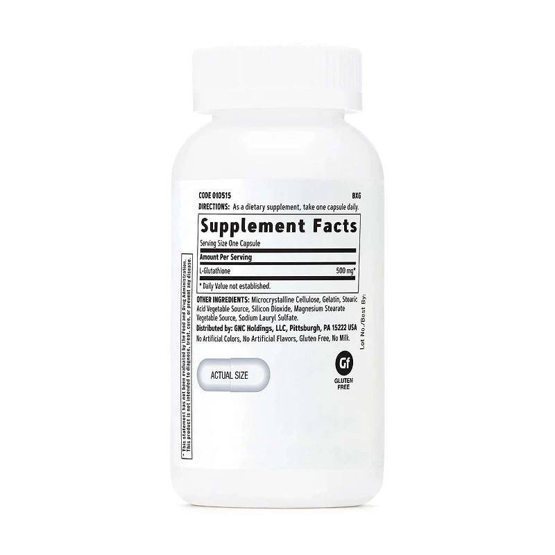 Glutathione 500mg - 60 Capsules (60 Servings)
