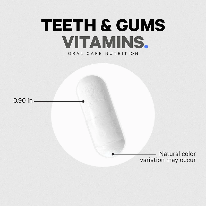 Teeth & Gums Vitamins - Daily Multivitamins & Minerals + Collagen - 90 Capsules (90 Servings)