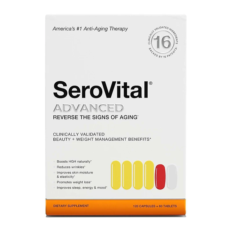 SeroVital ADVANCED Anti-Aging Therapy - 120 Capsules + 60 Tablets (90 Servings)