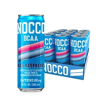 NOCCO No Carbs Company Bcaa Drink - Blue Raspberry 12 Fl Oz (12 Cans)