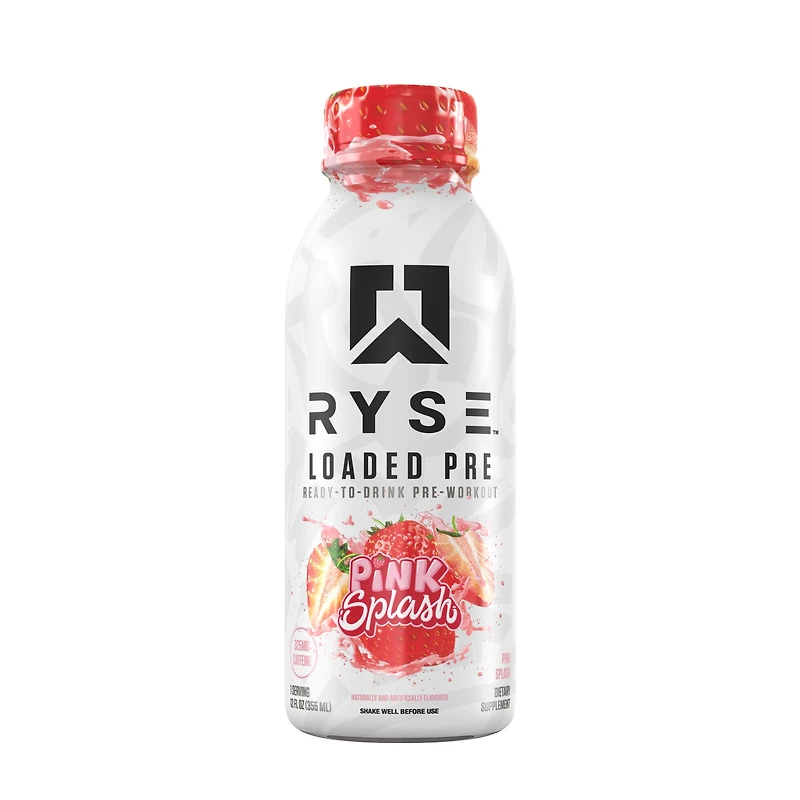 RYSE Loaded Pre-Workout Rtd - Pink Splash 12 Fl Oz (12 Bottles)