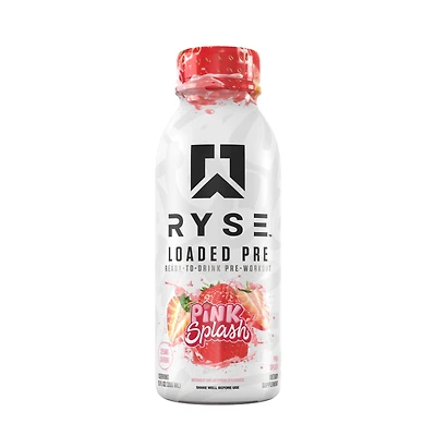 RYSE Loaded Pre-Workout Rtd - Pink Splash 12 Fl Oz (12 Bottles)