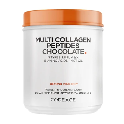 Codeage Hydrolyzed Multi Collagen Peptides Powder - Chocolate 18.17 Oz. (30 Servings)