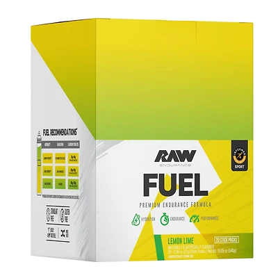Raw Nutrition Fuel Premium Endurance Formula - Lemon Lime (20 Stick Packs)