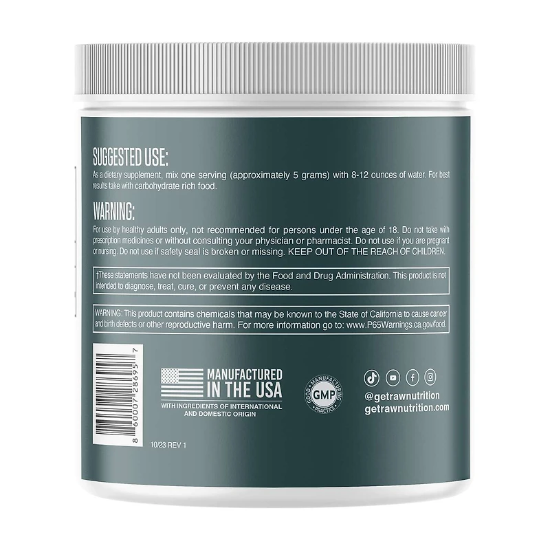 Creatine Monohydrate - Unflavored (30 Servings)