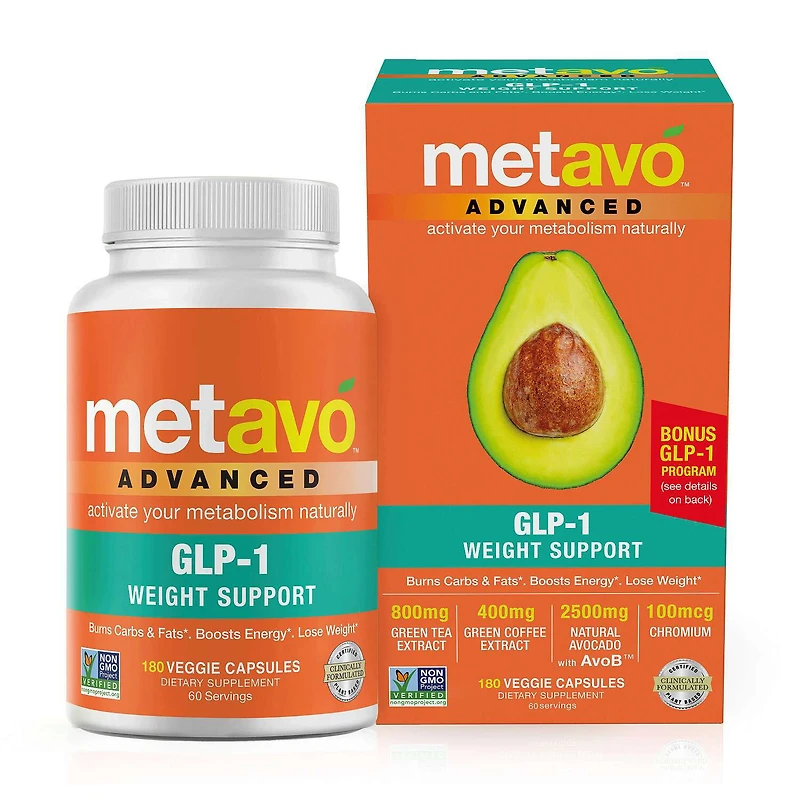 Advanced GLP-1 Weight Support - 180 Veggie Capsules (60 Servings)