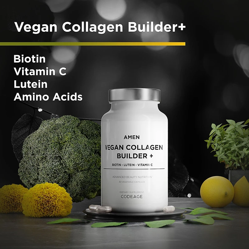 Amen Vegan Collagen Builder + Biotin and Vitamin C - 30 Tablets (30 Servings)