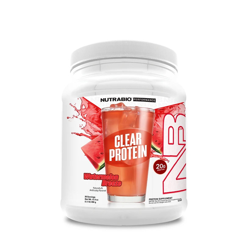 NutraBio Clear Whey Protein Isolate - Watermelon Breeze (20 Servings)