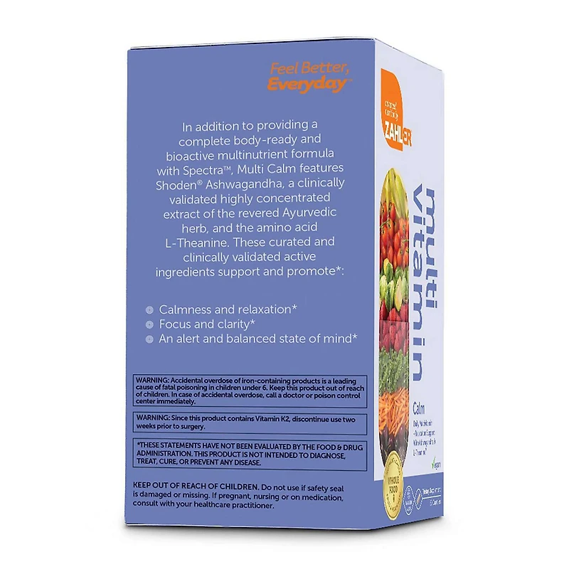 Multivitamin Calm Daily + Relaxation Support - 60 Capsules (30 Servings)