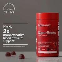 SuperBeets Blood Pressure Support - Strawberry - 60 Gummies (30 Servings)