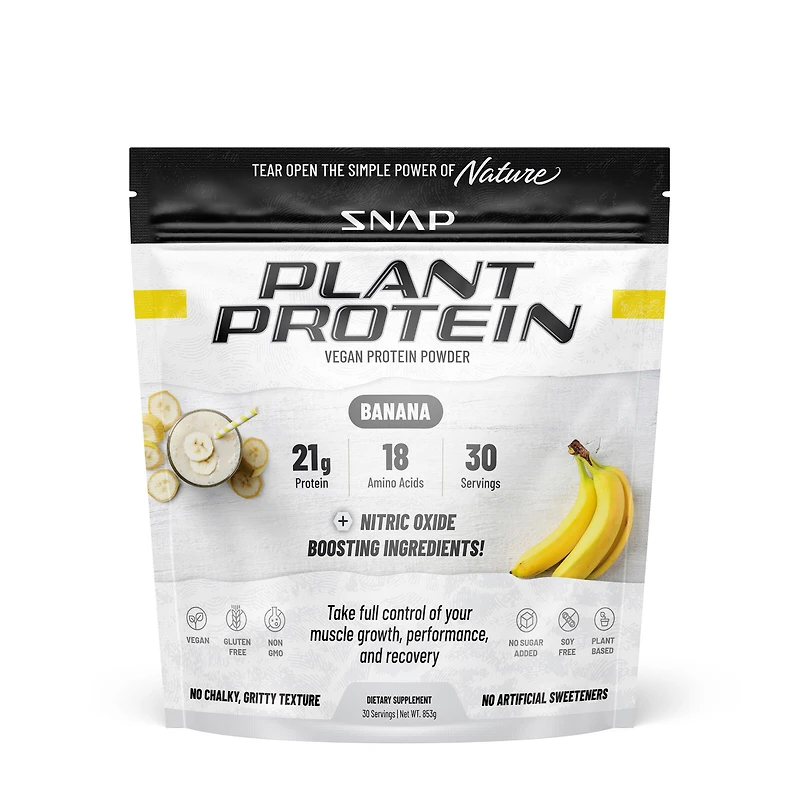 SNAP Supplements Plant Based Vegan Protein Powder - Banana (30 Servings)