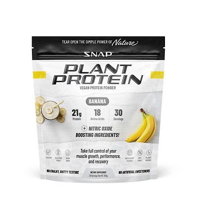 SNAP Supplements Plant Based Vegan Protein Powder - Banana (30 Servings)