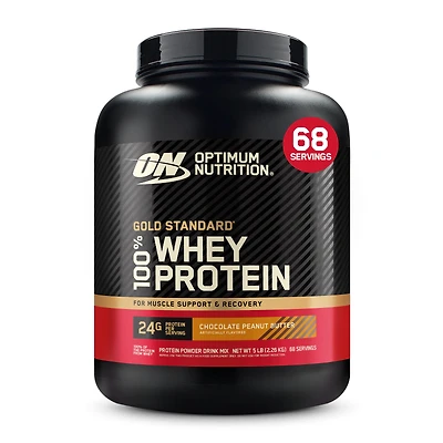 Optimum Nutrition Gold Standard 100% Whey Protein - Chocolate Peanut Butter (68 Servings) 5 lbs.
