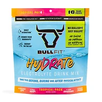 Bullfit Hydrate Electrolyte Drink Mix - Tropical Pack (16 Count)