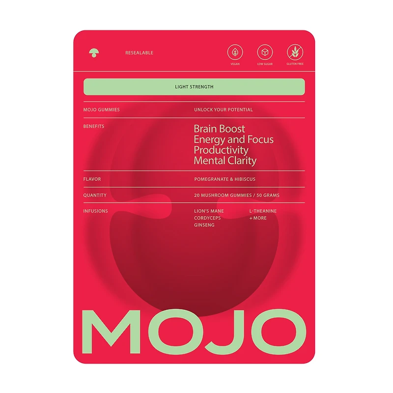 Mojo Light Strength Gummies Vegan - Pomegranate & Hibiscus, 20 (20 Servings)
