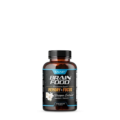 SNAP Supplements Brain Food Memory + Focus - 60 Capsules (30 Servings)