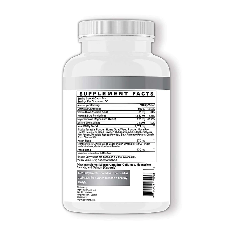 Monster Test Daytime - Testosterone Booster - 120 Capsules (30 Servings)