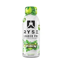 RYSE Loaded Pre-Workout Rtd - Sour Punch Green Apple 12 Fl Oz (12 Bottles)