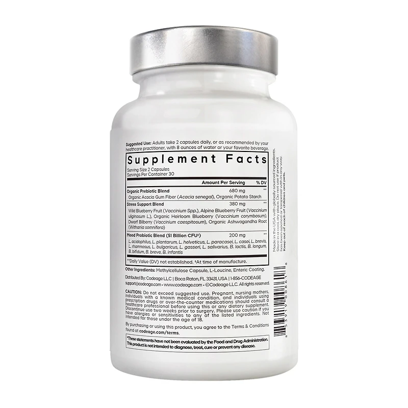 Amen Mood Probiotic 51 Billion CFU + Prebiotics - 60 Capsules (30 Servings)