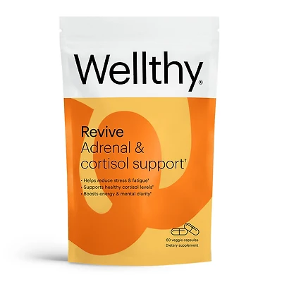 Wellthy Revive Adrenal and Cortisol Support Vegan - 60 Capsules (30 Servings)