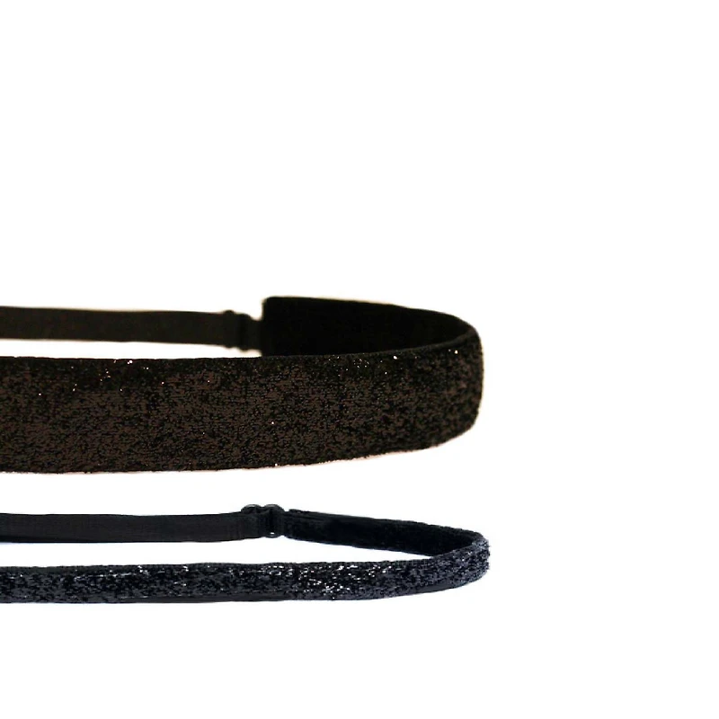 Mavi Bandz 2 Pack Sparkler Adjustable Headbands - Black Sparkle