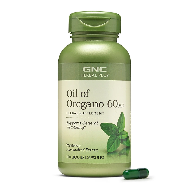 GNC Herbal Plus Oil Of Oregano 60 Mg - 100 Capsules (100 Servings)