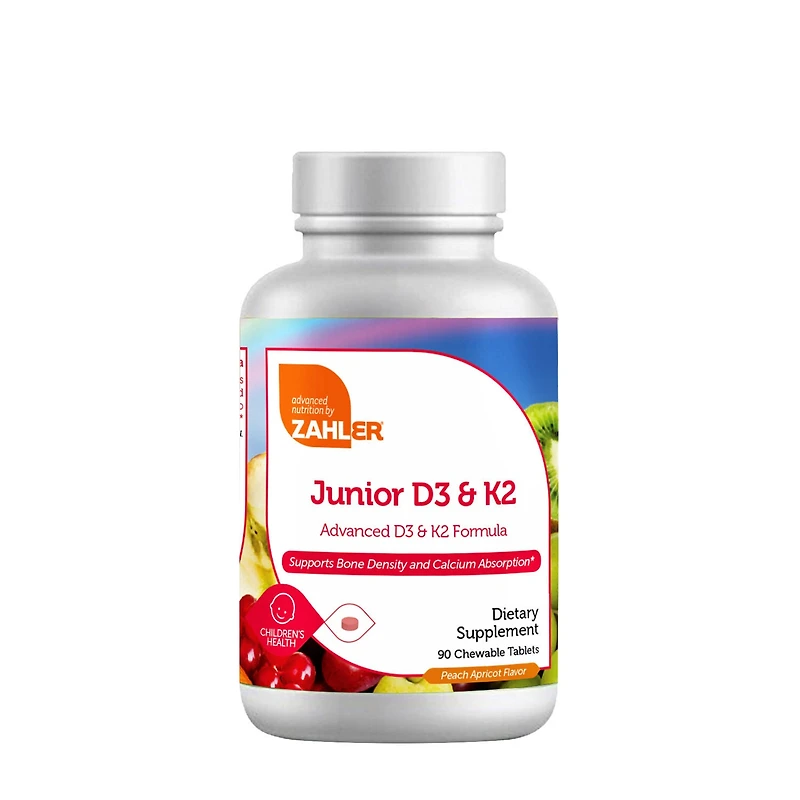 ZAHLER Junior D3 & K2 - 90 Tablets (90 Servings) Chewable