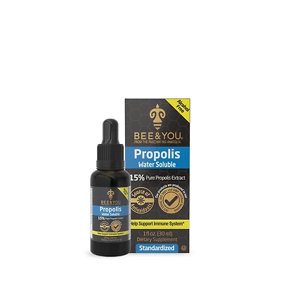 Bee and You Propolis Water Soluble: 15% Pure Extract - 1 Oz. (40 Servings)