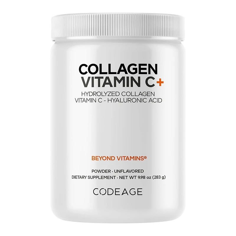 Codeage Hydrolyzed Collagen Peptides Powder + Hyaluronic Acid & Vitamin C - 9.98 Oz. (14 Servings)