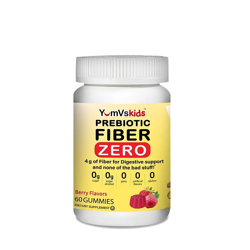 YumVs Kids Prebiotic Fiber Zero Gummies - Berry 60 (30 Servings)