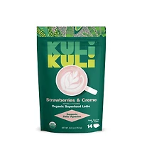Kuli Organic Superfood Latte - Strawberries & Creme 4.43 Oz (14 Servings)