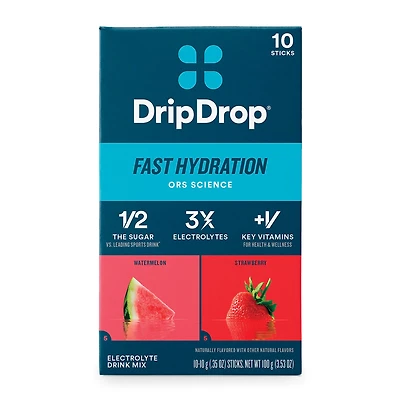 Electrolyte Drink Mix - Watermelon and Strawberry (10 Stick Packs)