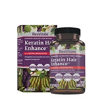 ResVitále Keratin Hair Enhance with Biotin and Resveratrol Vitamin B - 60 Capsules (30 Servings)