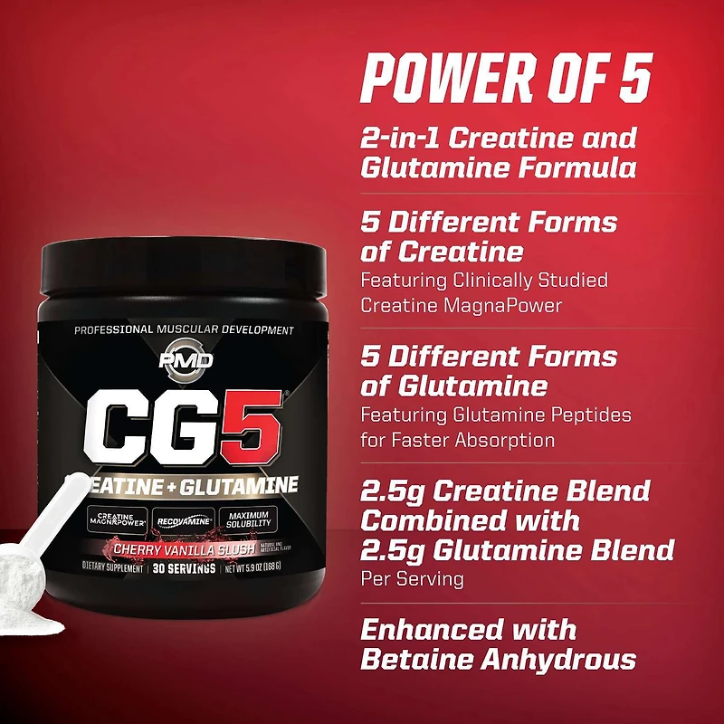 CG5 Creatine + Glutamine - Cherry Vanilla Slush (30 Servings)