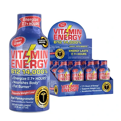 Vitamin Energy B12 14 -000% Supplement - Acai Pomegranate 1.93 Oz. (12 Bottles)
