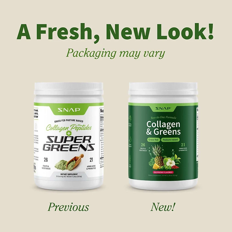 Collagen Peptides + Super Greens Dietary Supplement - 11.34 oz. (30 Servings)