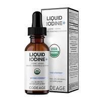 Codeage Liquid Iodine+ Vegan - Unflavored 2 Fl Oz. (1200 Servings)