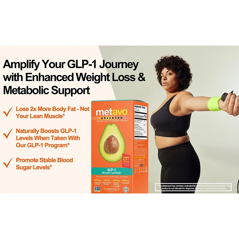 Advanced GLP-1 Weight Support - 180 Veggie Capsules (60 Servings)